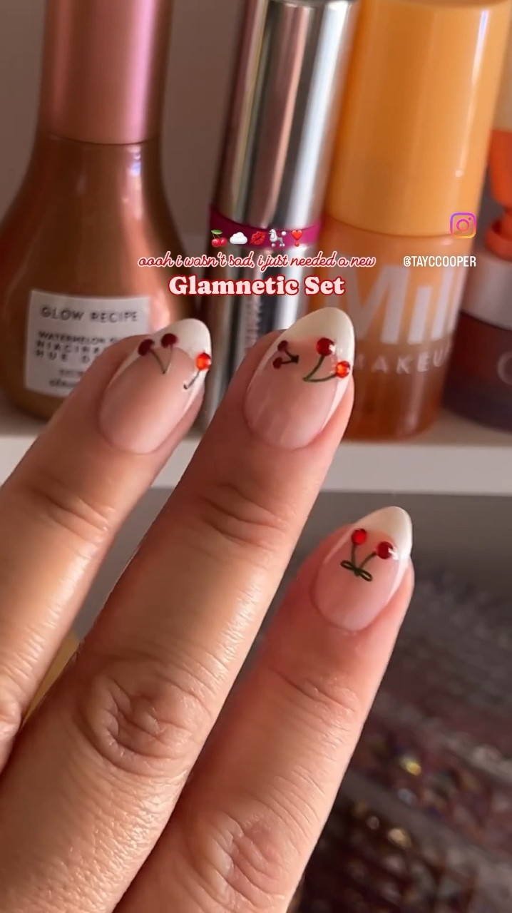 Added some 🍒 to the Ma Damn @glamnetic set and I’m obsessed 😍

Side note: I can still confidently say that Glamnetic is the ONLY press-on nail brand that doesn’t crack on me. I grabbed an OPI one and they were terrible 🤦🏼‍♀️ (Throw Me a Kiss is the only set that held up well). I swear I’ve tried every brand out there and nothing compares to the durability of their nails!

••••••••••••

#glamnetic #nailsnailsnails #pressonnails #beautyandfashion #cherrynails #cherryseason #summeraesthetic

#LTKStyleTip #LTKItBag #LTKBeauty