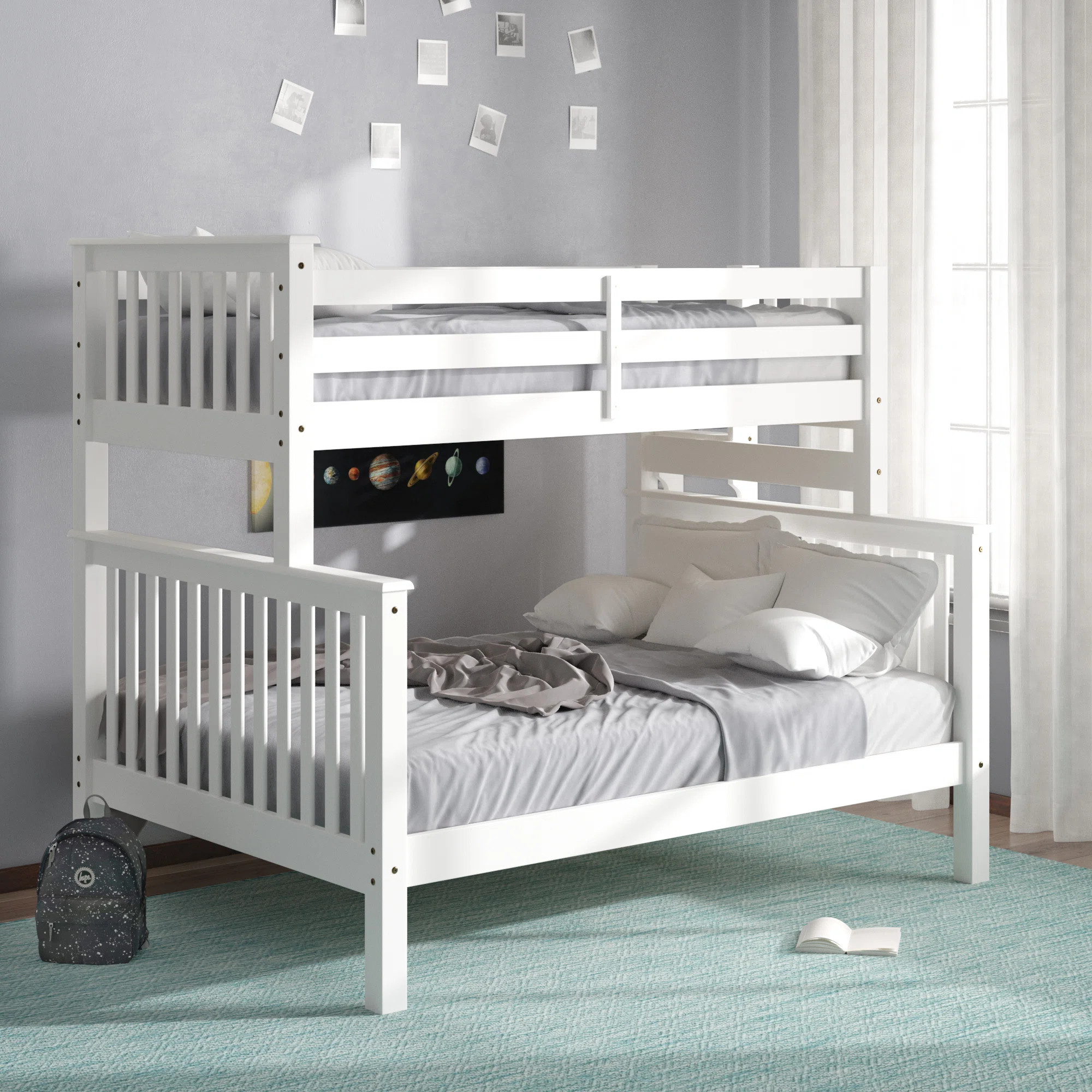 Treva Solid Wood Standard Bunk Beds with End Ladder | Wayfair North America