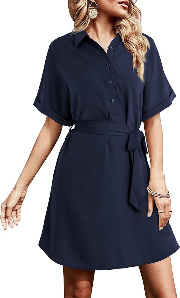 Amoretu Women's Shirt Dresses Button up Work Dress | Amazon (US)