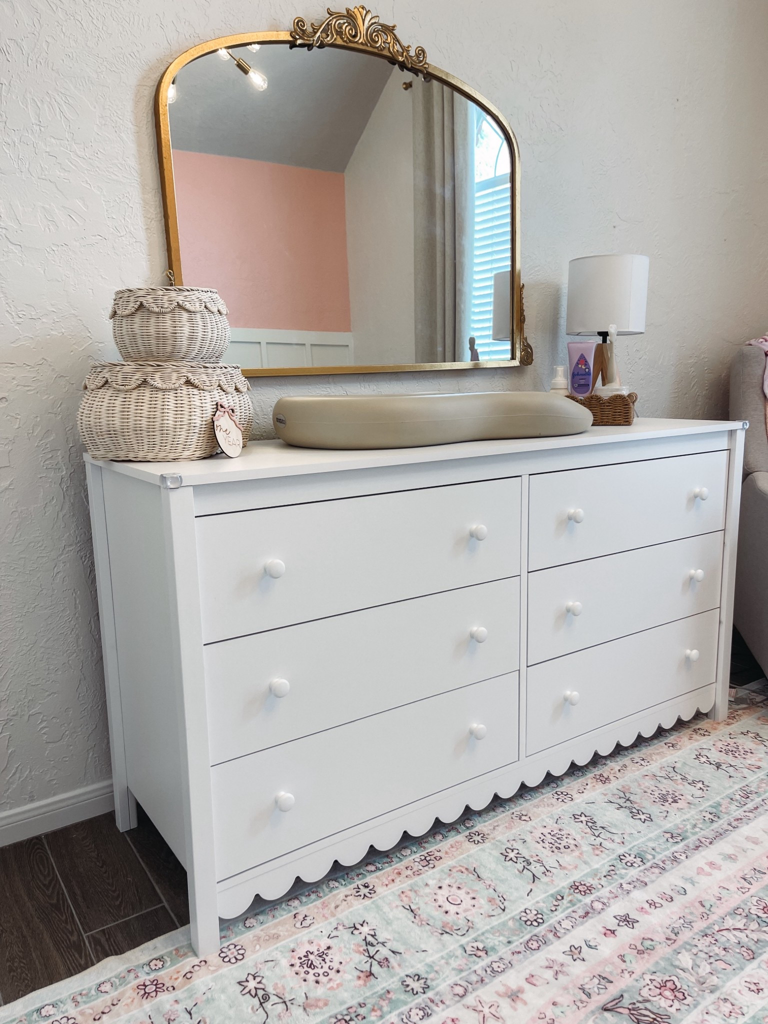 Baby girl nursery inspo - designer look for less - pottery barn penny dresser - lookalike - 

I grabbed this on sale for $280! Still need to get new knobs but had to share!!  

 

#LTKmomlife #LTKBaby #LTKBump