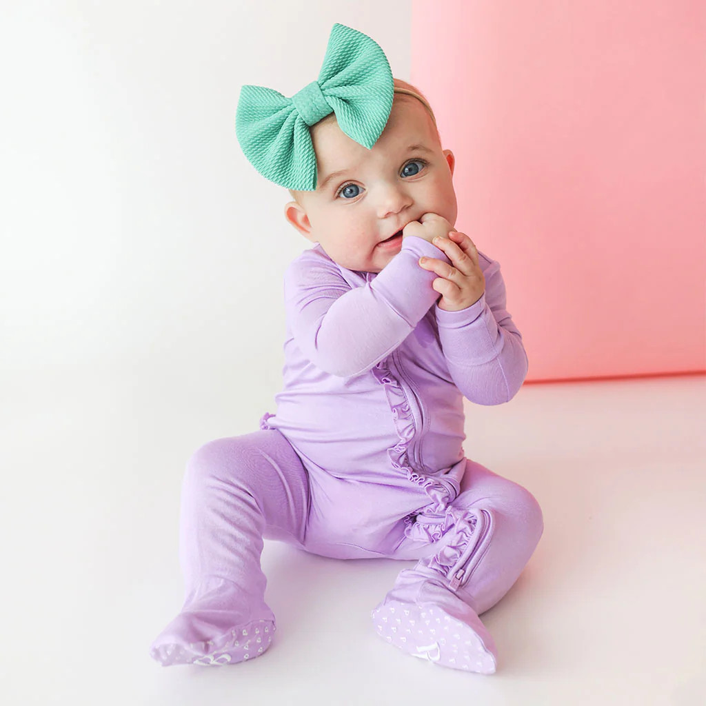 Solid Purple Baby Girl Sleeper | Springtime Lilac | Posh Peanut