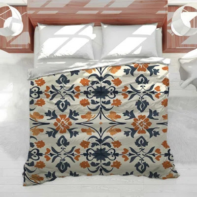 Decorative Leaves Bedding Floral Comforter Art Deco | Wayfair North America
