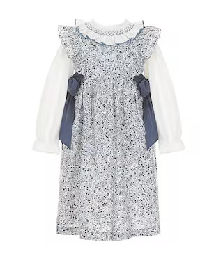 Edgehill Collection Little Girls Side-Tie Floral Dress and Long Sleeve Top Set | Dillard's | Dillard's