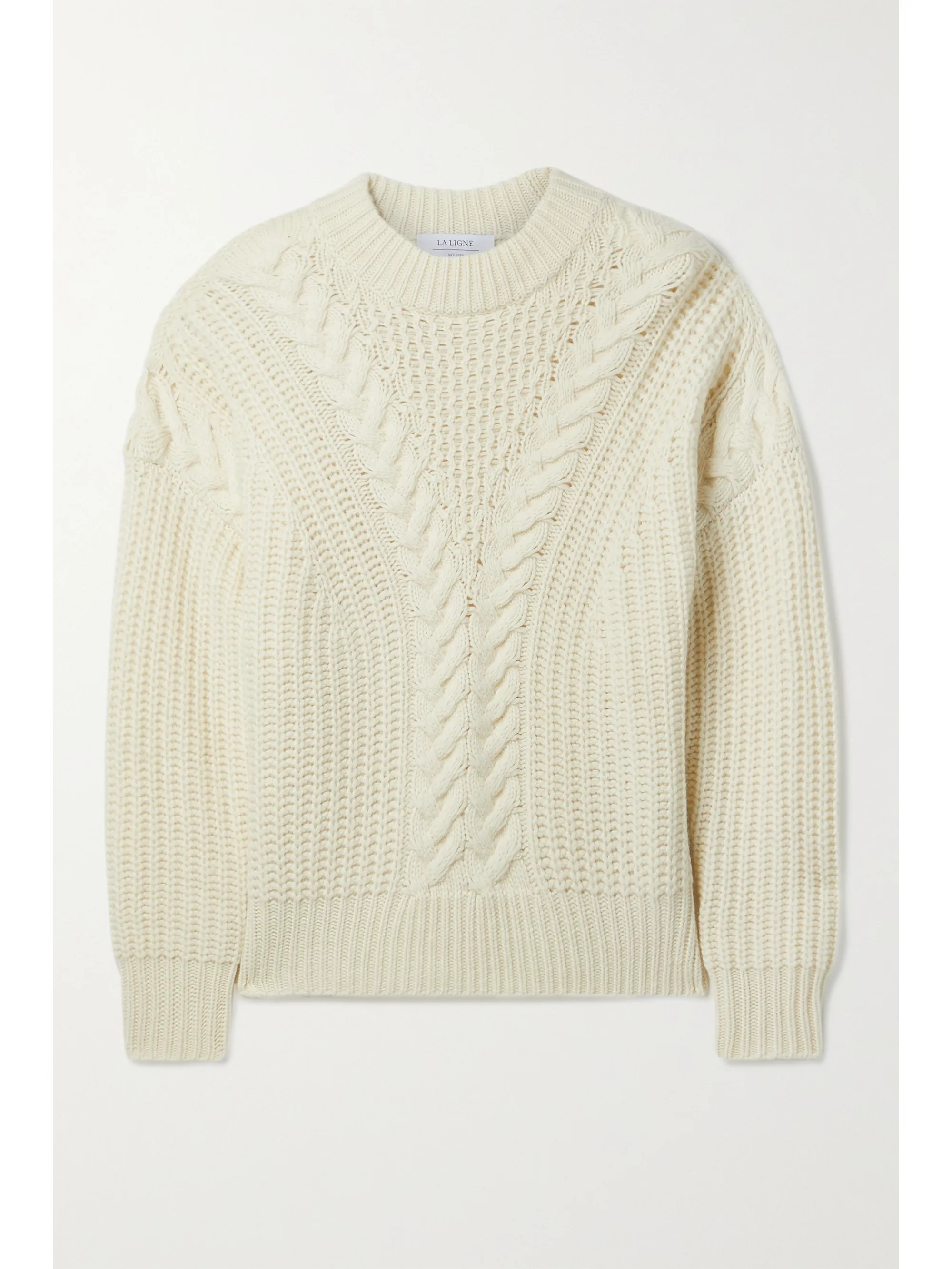 Cream Cable-knit cashmere sweater | La Ligne | NET-A-PORTER | NET-A-PORTER (UK & EU)