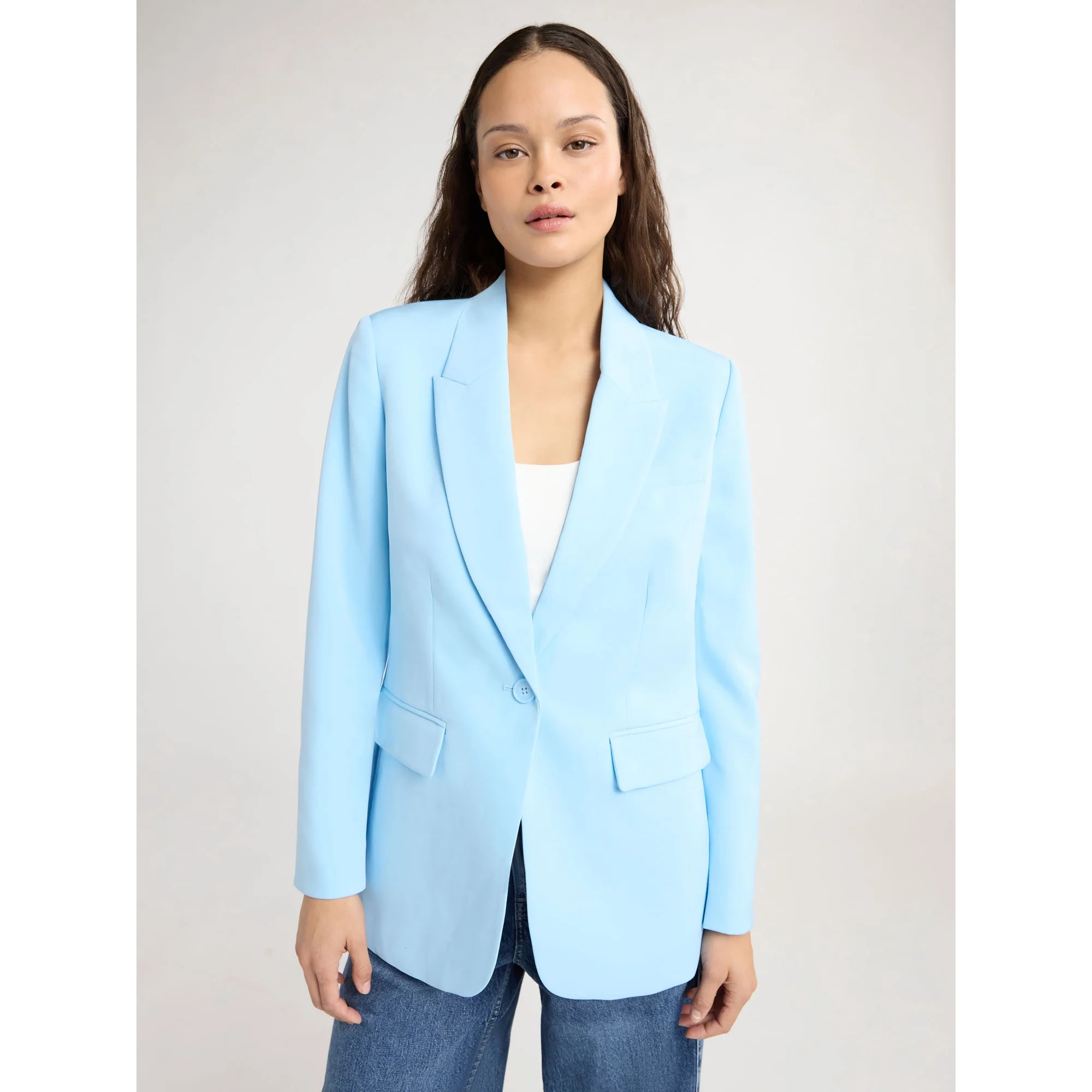 Scoop Women's & Women's Plus Ultimate Crepe One Button Suit Blazer, Sizes XS-4X | Walmart (US)
