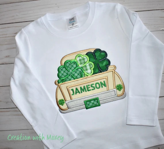St. Patrick's Day Shamrock Truck Applique Embroidered | Etsy | Etsy (US)