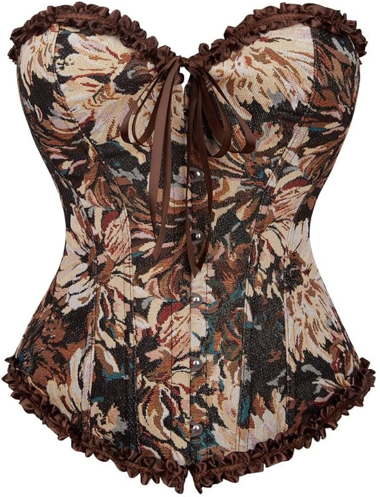 Alivila.Y Fashion Womens Lace Up Corset Top Overbust Body Shaper Bustier Corsets for Women | Amazon (US)