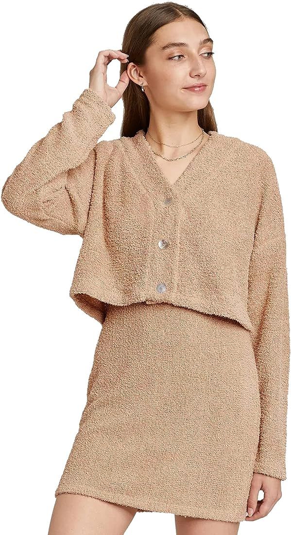 Wild Fable Women's Cropped Cozy Cardigan - (Taupe, XLarge) | Amazon (US)