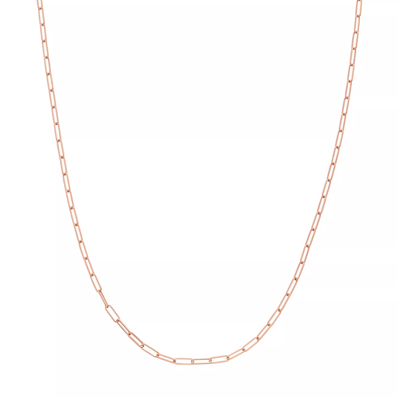 14k Gold Paper Clip Link Chain Necklace, Women's, Size: 20"", Pink | Kohl's