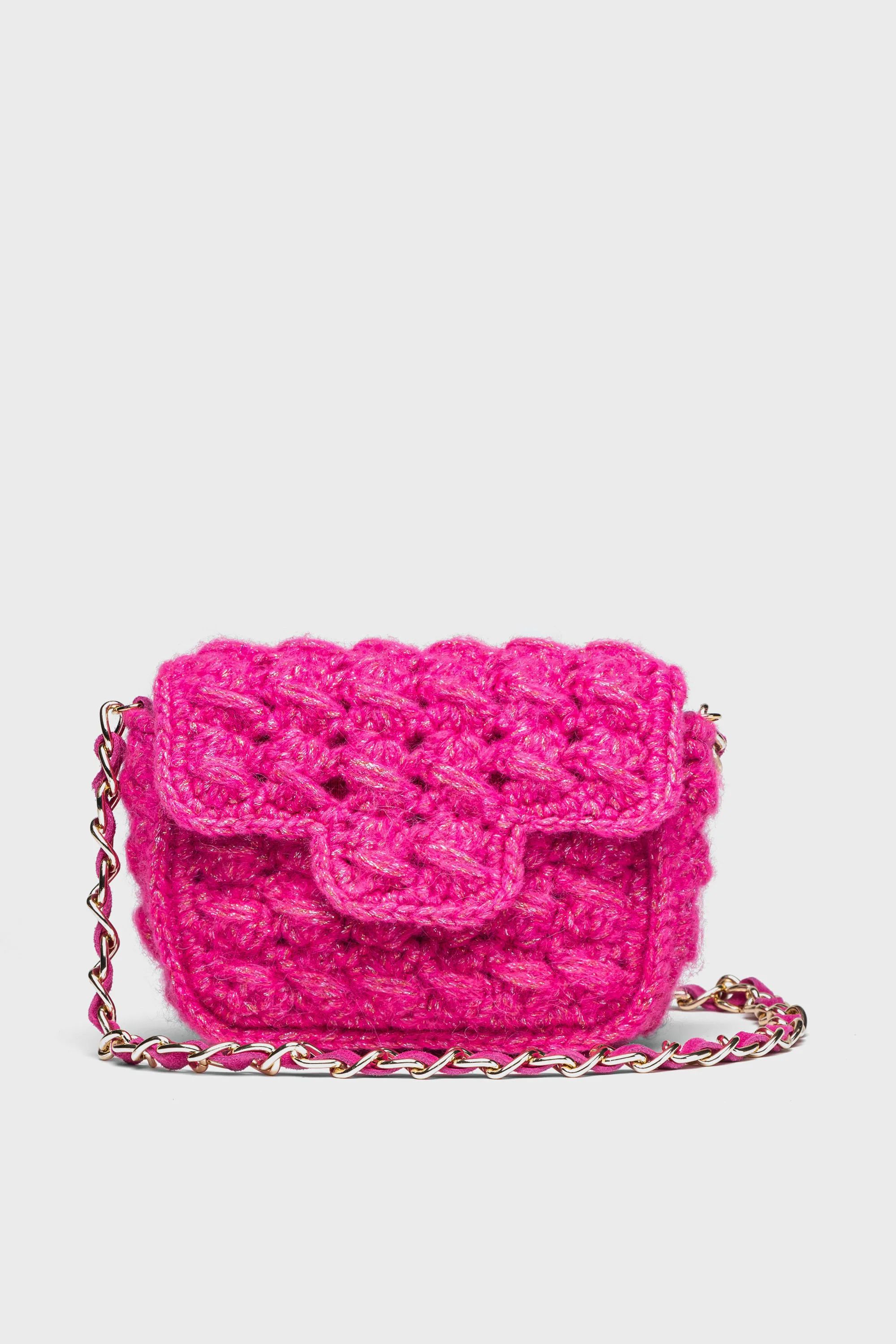 Pink Mini Woven Shoulder Bag | Tuckernuck (US)