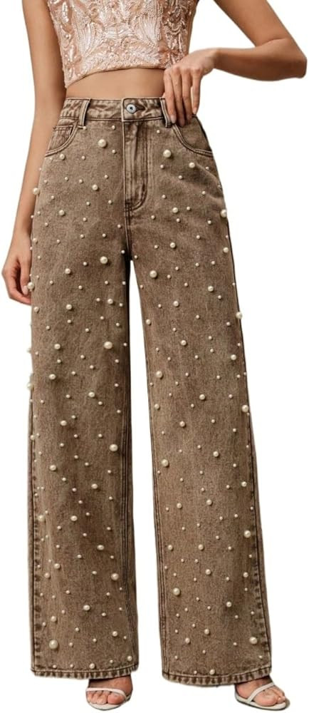 Women's Classic Jean High Waist Wide Leg Loose Fit Casual Pants | Amazon (US)