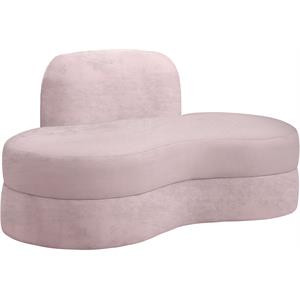 Meridian Furniture Mitzy Pink Velvet Loveseat | Cymax