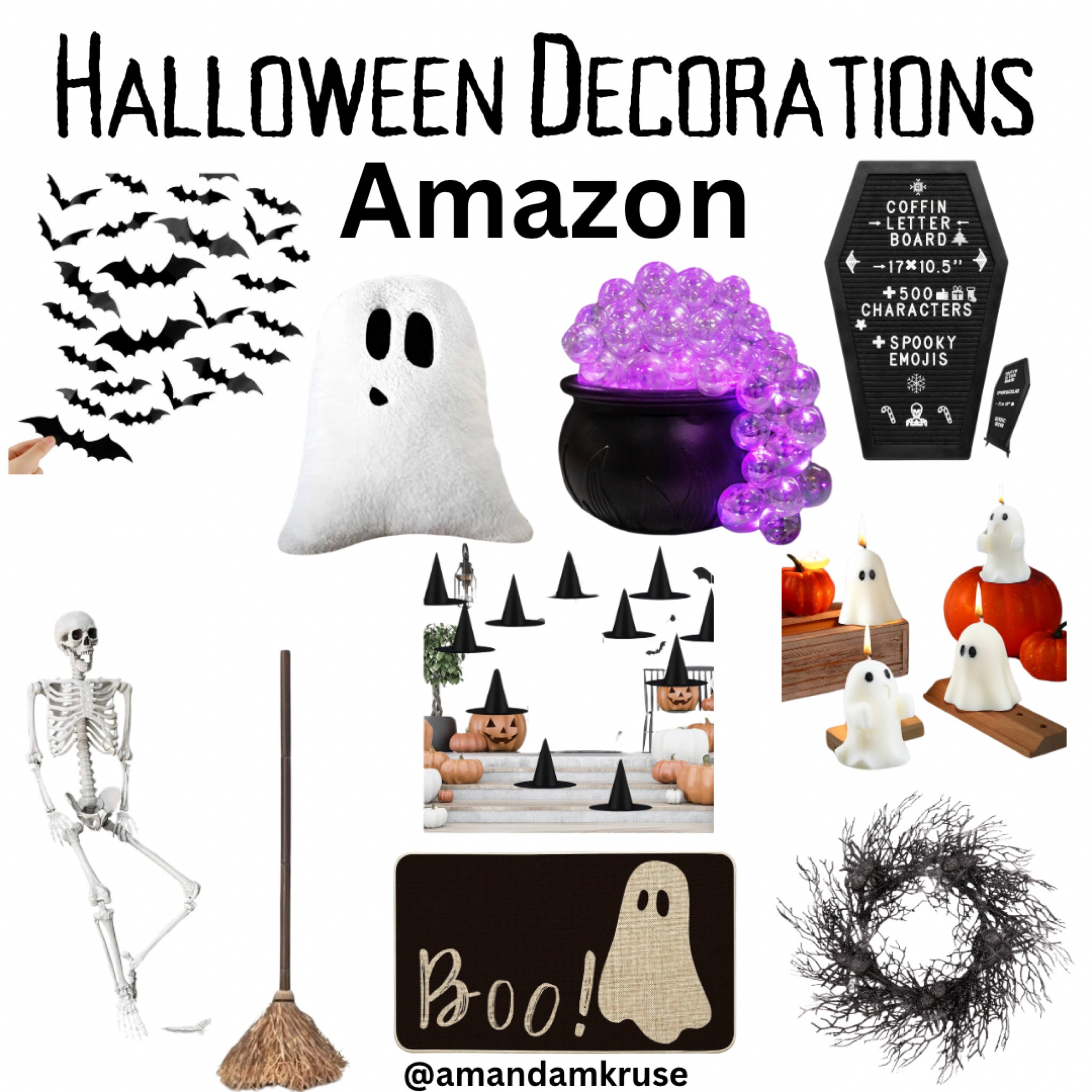 Halloween decorations from Amazon

Halloween pillow, skeleton, Halloween doormat, Halloween wreath, bats, ghost candles, witch hats 

#LTKSeasonal #LTKFindsUnder100 #LTKHalloween