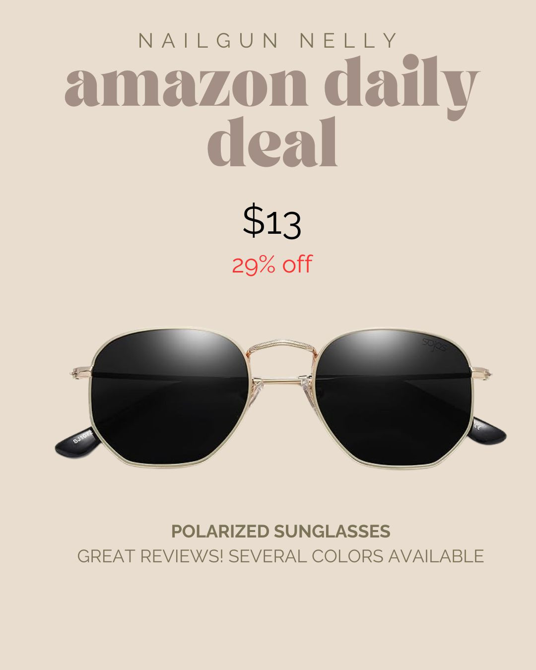 Amazon Daily Deal! Polarized Sunglasses! Rayban look a likes! 

#raybandupes 

 #LTKSaleAlert #LTKFindsUnder50 #LTKTravel