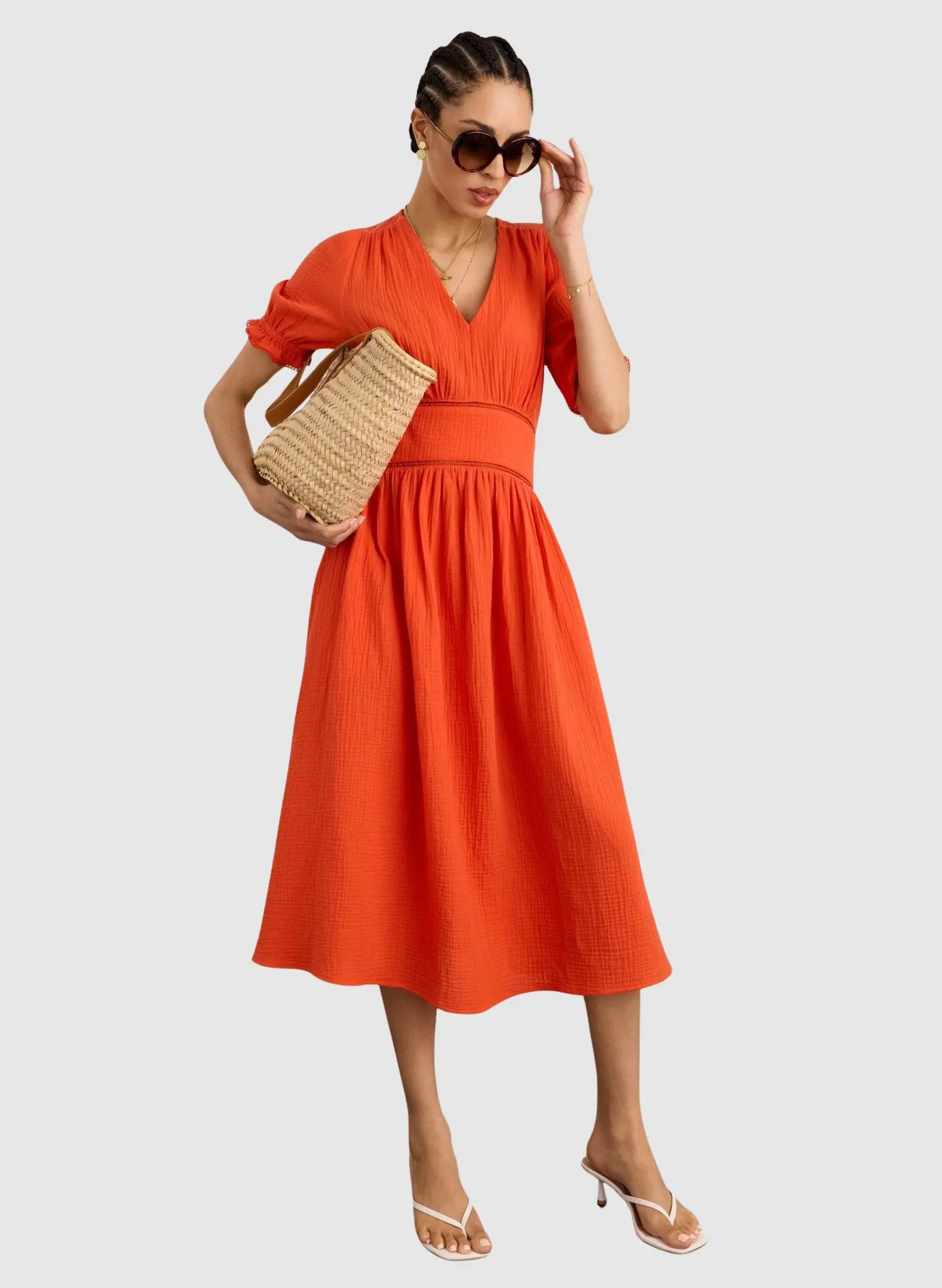 Bella Organic Cheesecloth Midi Dress (Women) | Nordstrom | Nordstrom