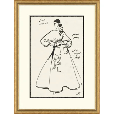 Vintage Fashion Sketches - Single Picture Frame Drawing Print on Paper | Wayfair North America