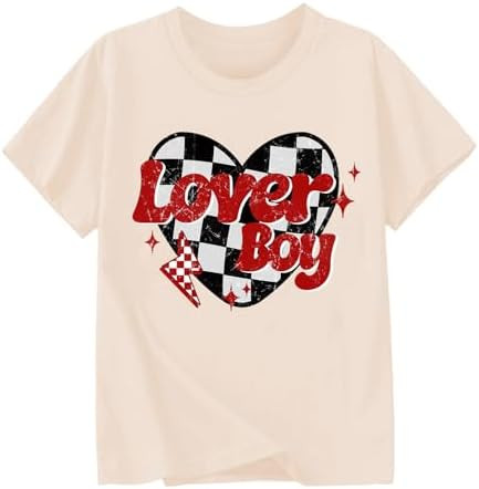 Toddler Boys Valentine's Day Shirt Retro Love Heart T-Shirt Kids Valentines Tees 2-10 Years | Amazon (US)