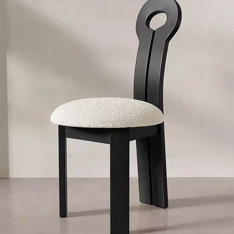 Tish Mid- Century Side Chair Dining Chairs, Solid Wood Legs,White lamb wool cushion, Fully Assemb... | Wayfair North America