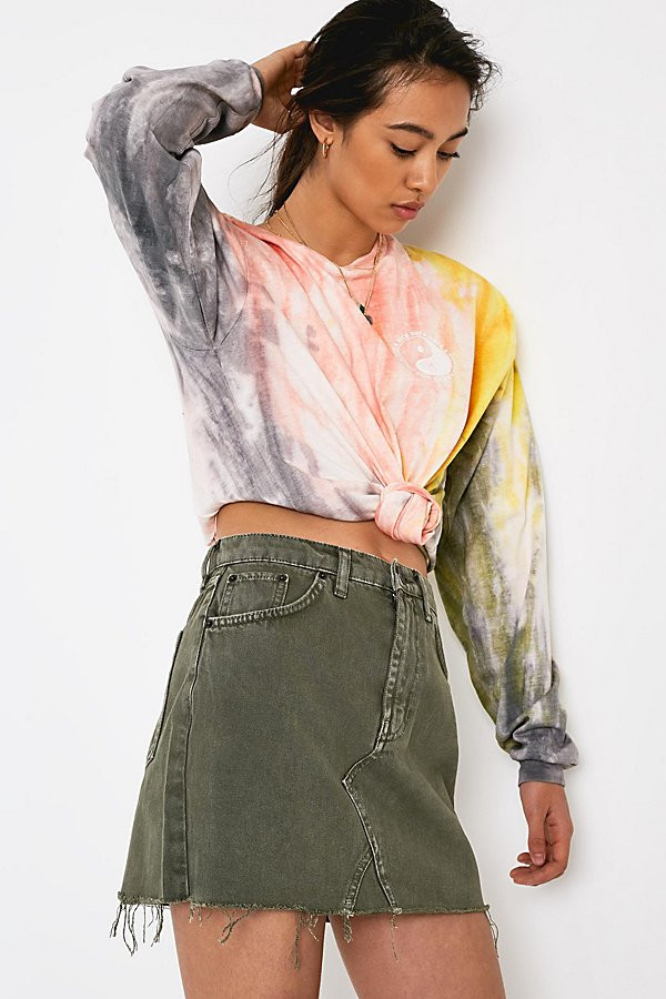 BDG Austin Overdyed Notched Denim Mini Skirt | Urban Outfitters (US and RoW)