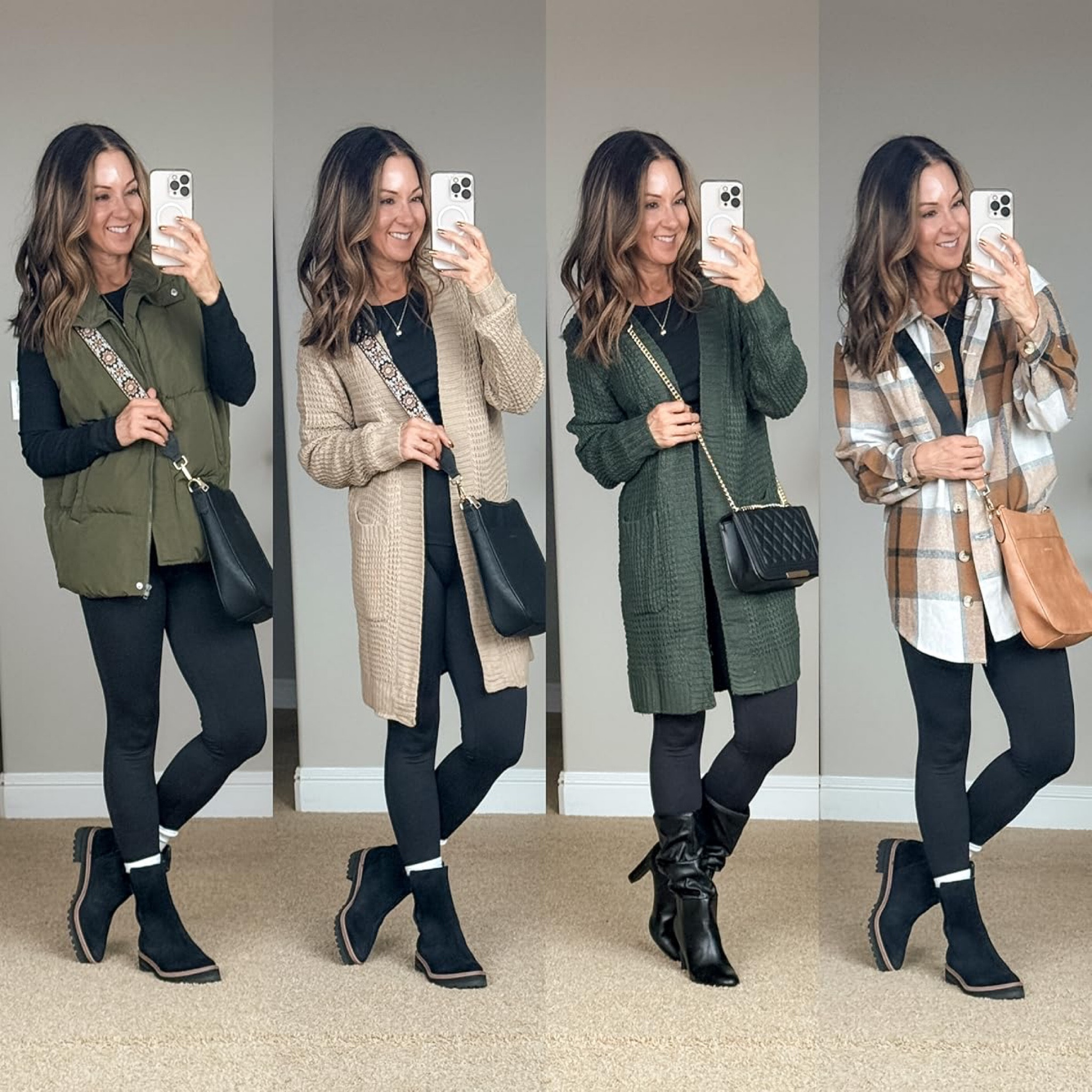 Fall Outfit Inspo

For reference I'm 5'1" 109lbs

Wearing size S puffer vest, cardigan (light khaki, green) and plaid button down. Leggings XS short - all TTS!

Fall outfits  fall layers  fall outfits with leggings  fall fashion  Amazon fashion  puffer vest  cardigan  plaid button down  outerwear  leggings  Chelsea boots  EverydayHolly

#LTKOver40 #LTKSeasonal #LTKStyleTip