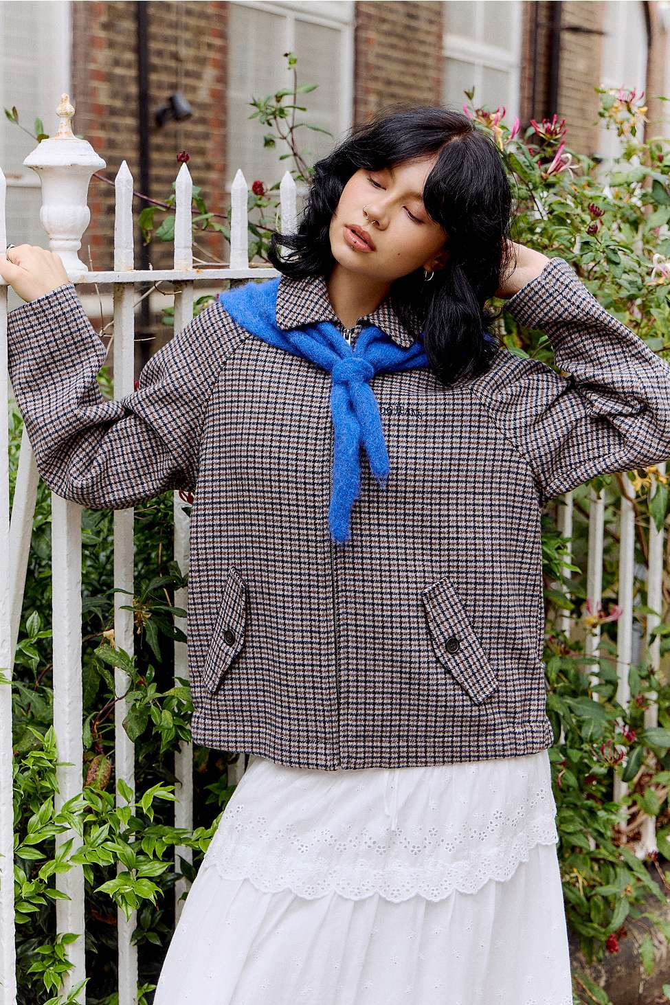 UO Cleo Triangle Scarf - Dark Blue at Urban Outfitters | Urban Outfitters UK