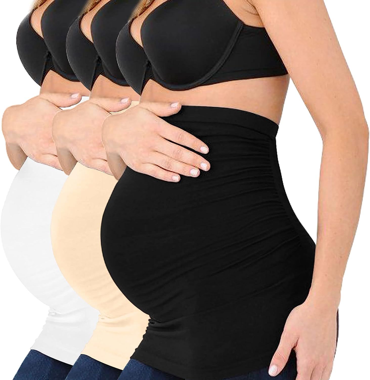 Womens Maternity Belly Band for Pregnancy Non-slip Silicone Stretch Pregnancy Support Belly Belt Ban | Amazon (US)