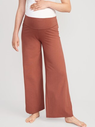 Maternity Rollover-Waist PowerChill Wide-Leg Pants | Old Navy (US)