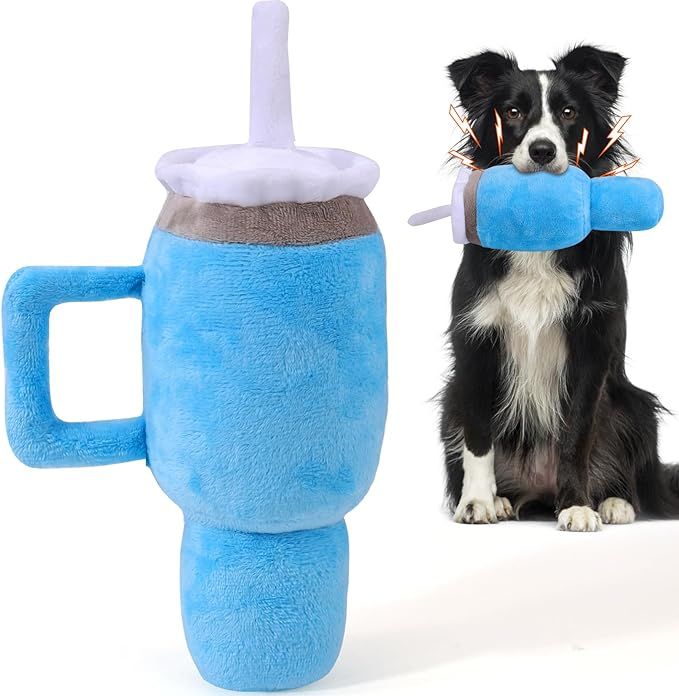 Mity rain Funny Tumbler with Handle Cup Dog Toys, Cute Squeaky Dog Toys Interactive Fluff and Tuf... | Amazon (US)