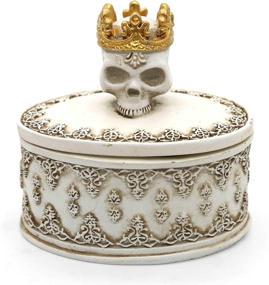 Halloween Gifts Skull Jewelry Box - Romantic Crown Skeleton Jewelry Holder Case Cranium Jewelry S... | Amazon (US)
