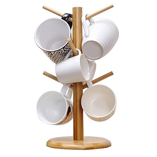 MyLifeUNIT Mug Holder Tree, Coffee Cup Holder with 6 Hooks (Yellow) | Amazon (US)