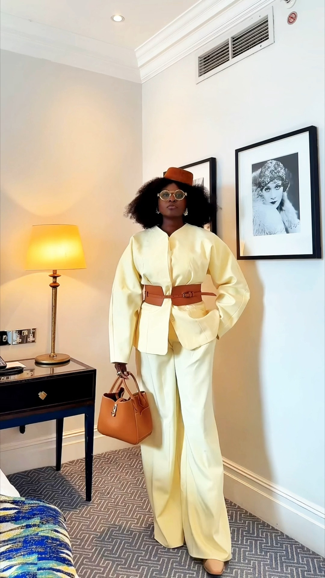 Hourglass blazer | cinched blazer | structured blazer | collarless blazer | suit set | pill box hat | 