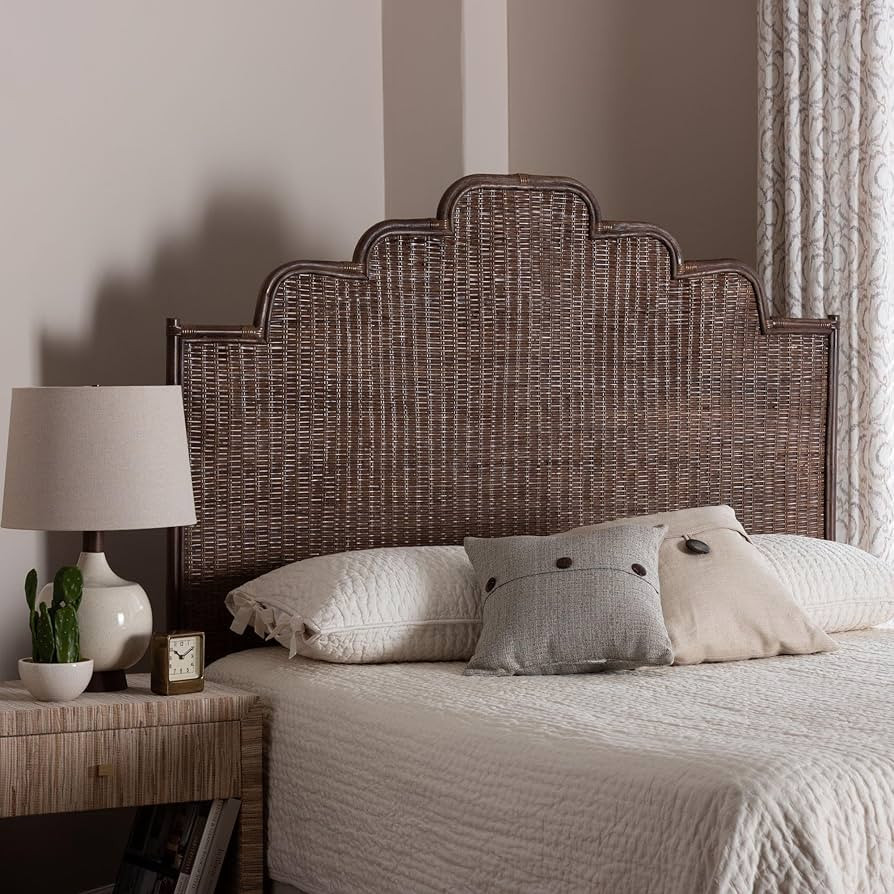 Bali & pari Raphaela Natural Rattan Standalone Headboard - Handwoven Wicker Panel Headboard with ... | Amazon (US)
