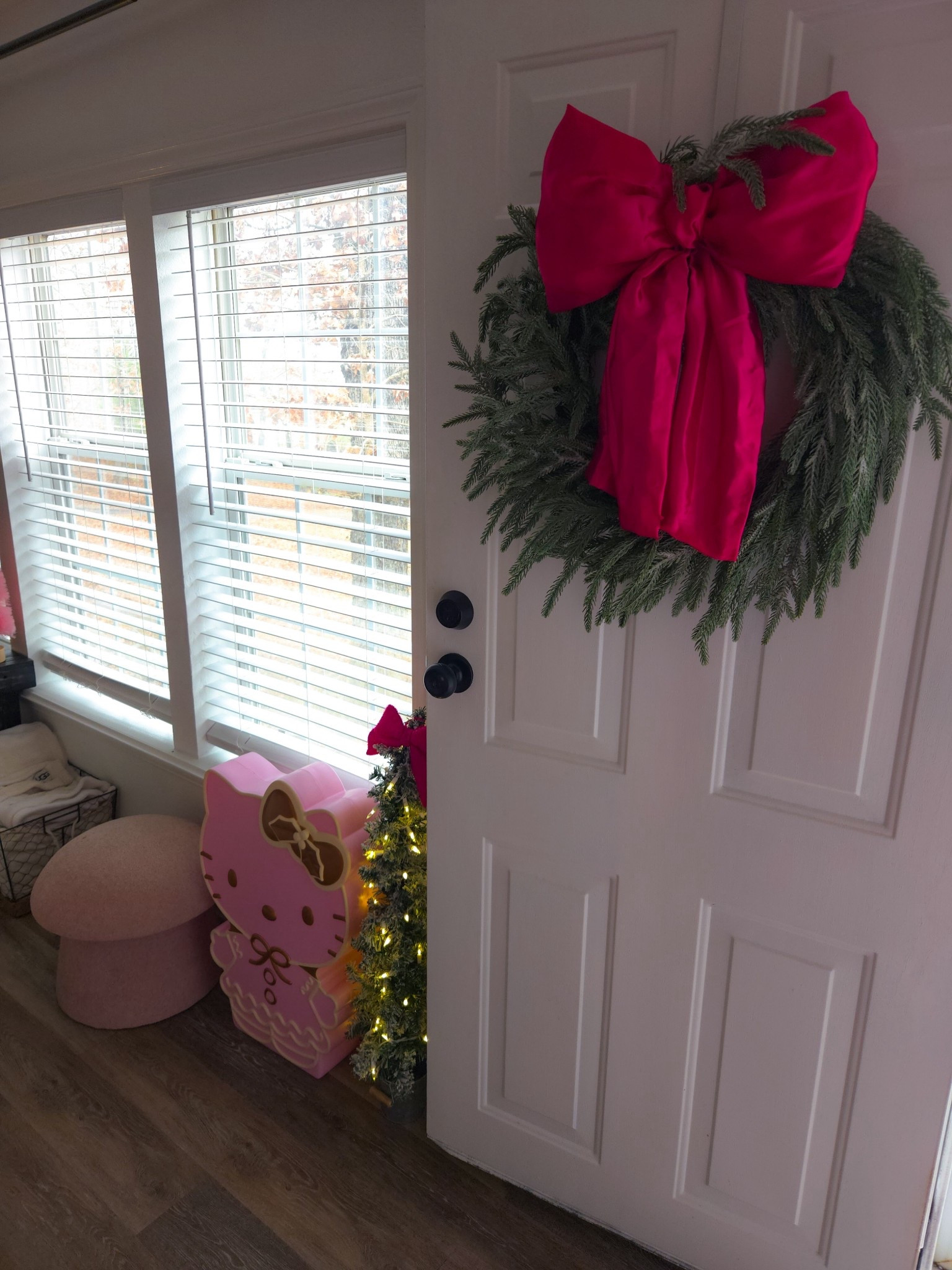 Super easy no-sew DIY pink bow for this Christmas wreath 🎀

#LTKSeasonal #LTKHoliday #LTKHome