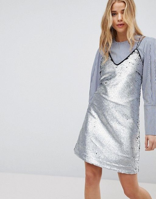 New Look Matte Sequin Slip Dress | ASOS US