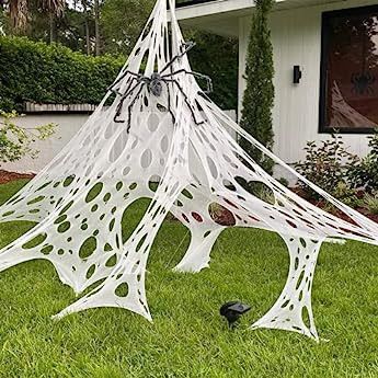 JOYSELLER Spider Web Halloween Decorations Outdoor, Stretchy Spider Webbing Bulk, Cut-Your-Own Fl... | Amazon (US)