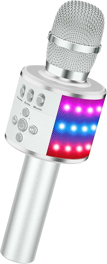 BONAOK Karaoke Microphone for Kids & Adults - Bluetooth Microphones Singing Mic with Disco Lights... | Amazon (US)