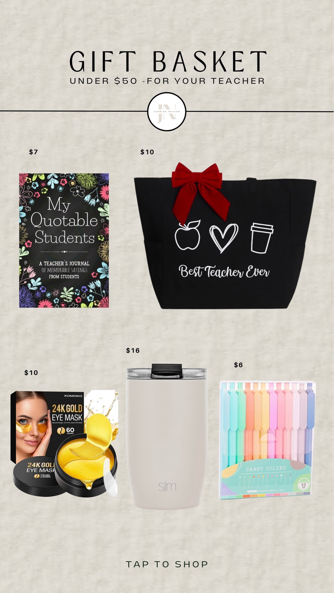 Don’t forget your… Teacher! Gift basket under $50. 

#LTKGiftGuide #LTKHoliday #LTKfindsunder50