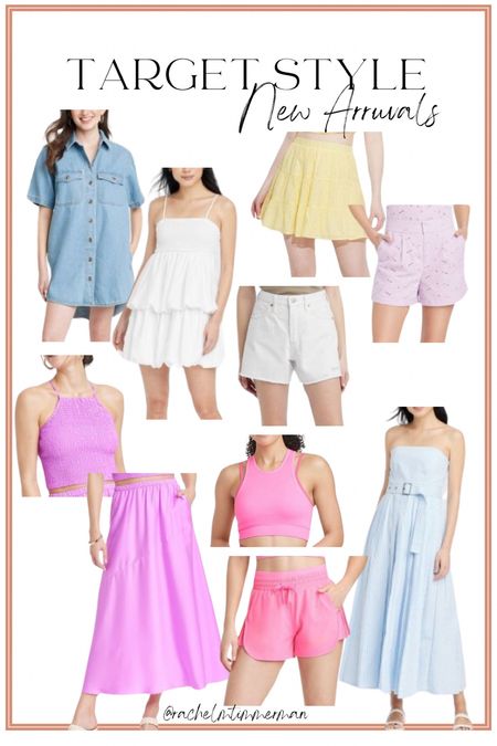 Here are some of the cutest new target styles I’m loving! Matching sets, eyelet, denim dress, pleated workout shorts and more. Several of these are currently 20% off! I’ll have a other target new arrivals try on coming for y’all soon 🙂 

Target style. Target new arrivals. Spring outfits. LTK under 50. 