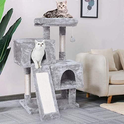 JISSBON Cat Tree Condo Tower, 38'' Multi Level Activity Center with Sisal-Covered Climbing Ladder... | Amazon (US)