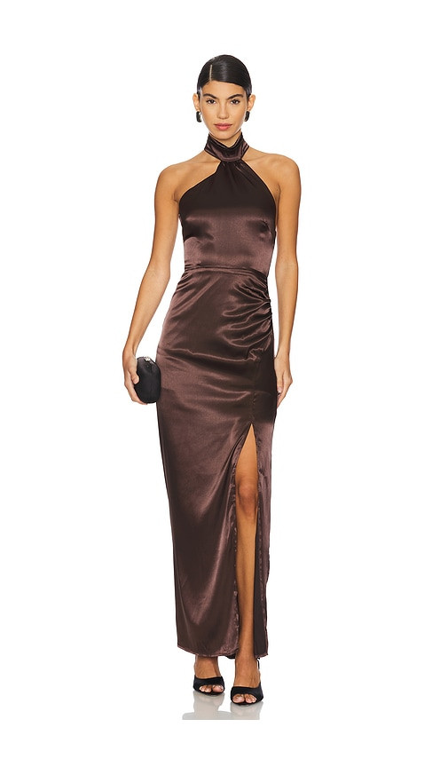MORE TO COME Darcey Maxi Dress in Brown. - size M | Revolve Clothing (Global)