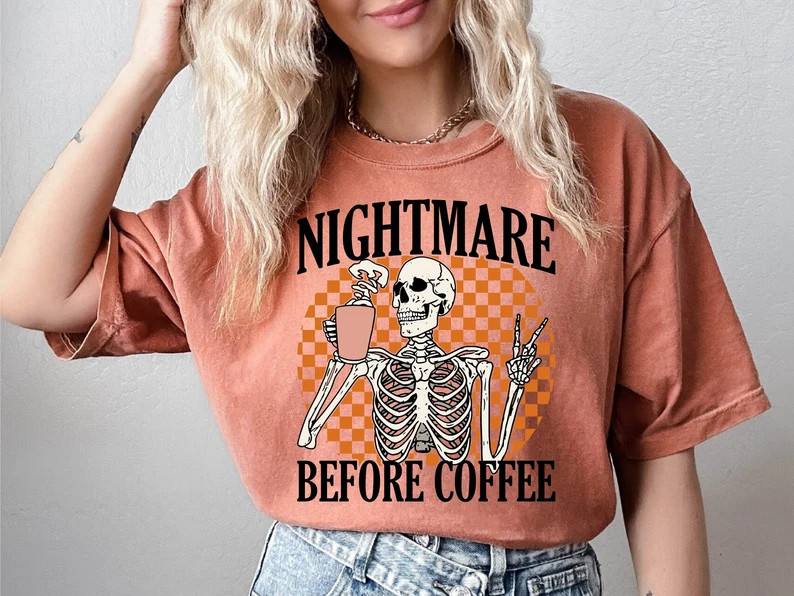 Comfort Colors® Funny Halloween Shirt Cute Skeleton Halloween - Etsy | Etsy (US)