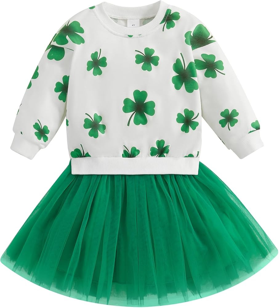 St. Patrick’s Day Outfit Clothes Toddler Baby Girl St. Patrick’s Day Dress Clover Dresses for... | Amazon (US)