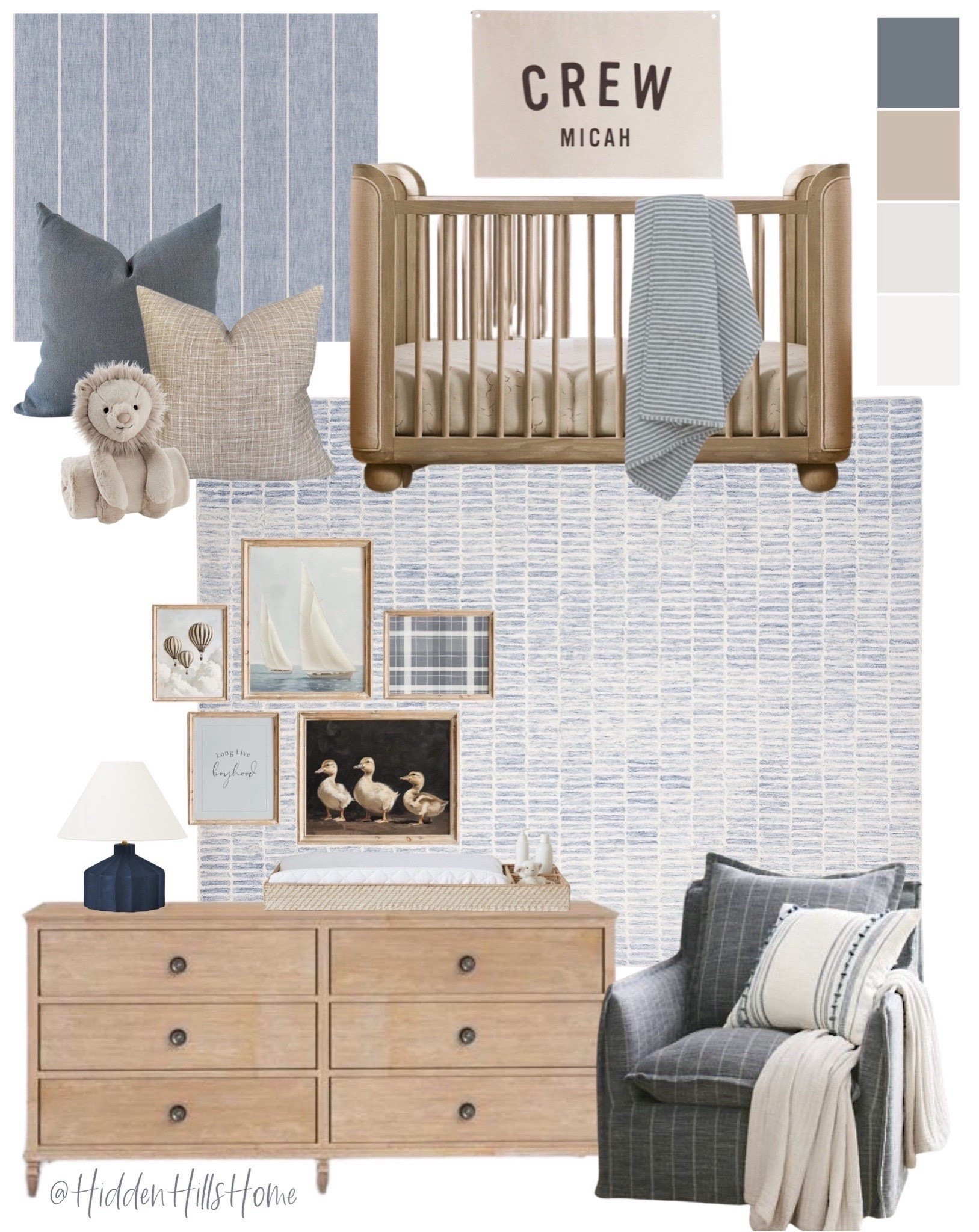 Boys nursery mood board, baby boys room design inspo, boys nursery design, light blue boys nursery #blue #nursery 


#LTKHome #LTKSaleAlert #LTKBaby