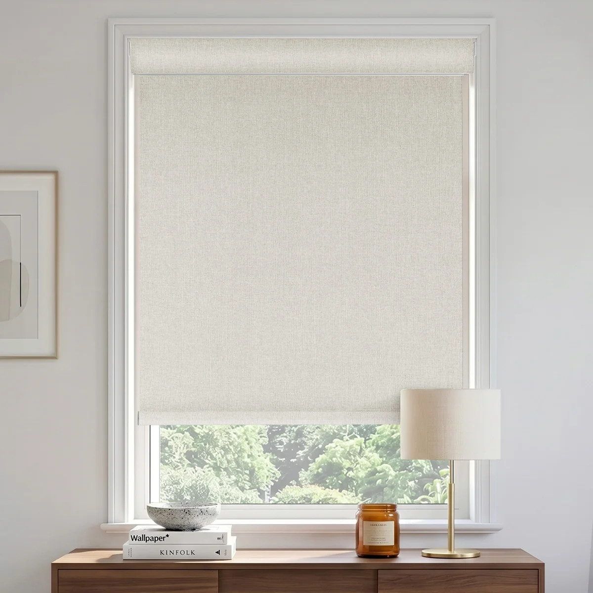 Ezio No-Drill Custom Blackout Roller Shades Motorized Smart Blinds | Homerilla
