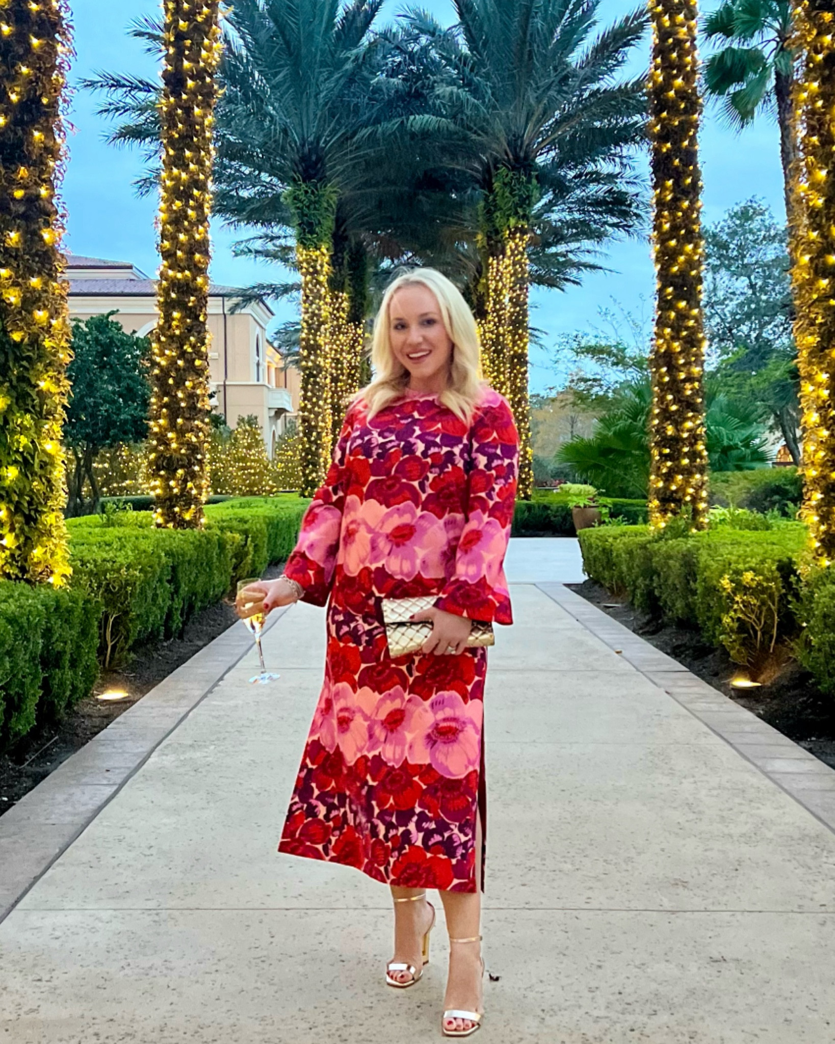 Tuckernuck dress size small. Schutz gold wedges. Tuckernuck holiday dress. Florida Christmas dress. Florida winter vacation. Holiday look. Red and pink holiday dress. Vacation style. Gold heels 

#LTKtravel #LTKSeasonal #LTKHoliday