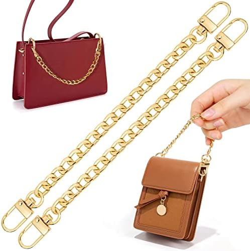 shynek Purse Chains, 2PCS Strap Extender, Gold Belt Chain, Short Chain for Crossbody Bags, Handba... | Amazon (US)
