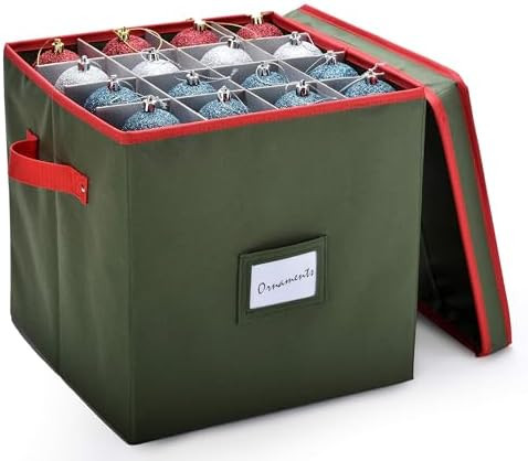 Handy Laundry Christmas Ornament Storage - Stores upto 64 Holiday Ornaments, Adjustable Dividers,... | Amazon (US)