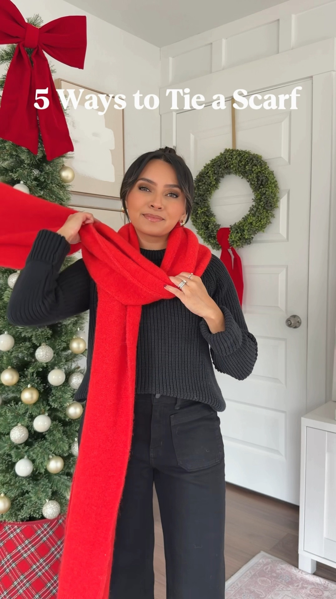 How to tie a scarf 5 different ways!
Black sweater size xs TTS 
Black jeans size 26, 26” inseam TTS 

#LTKPetite #LTKHoliday #LTKSaleAlert