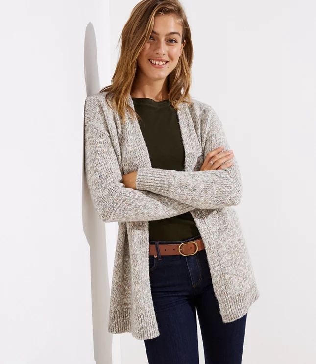 Marled Open Cardigan | LOFT | LOFT