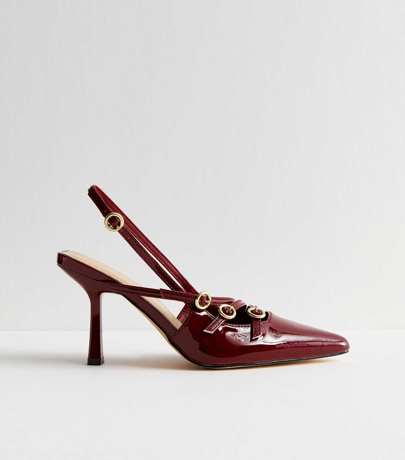 Burgundy Strappy Patent Slingback Court Shoes
						
						Add to Saved Items
						Remove from S... | New Look (UK)